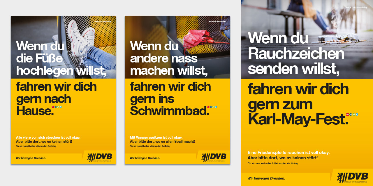 Kampagne #vollokay für mehr Rücksichtnahme im öffentlichen Nahverkehr, 2019