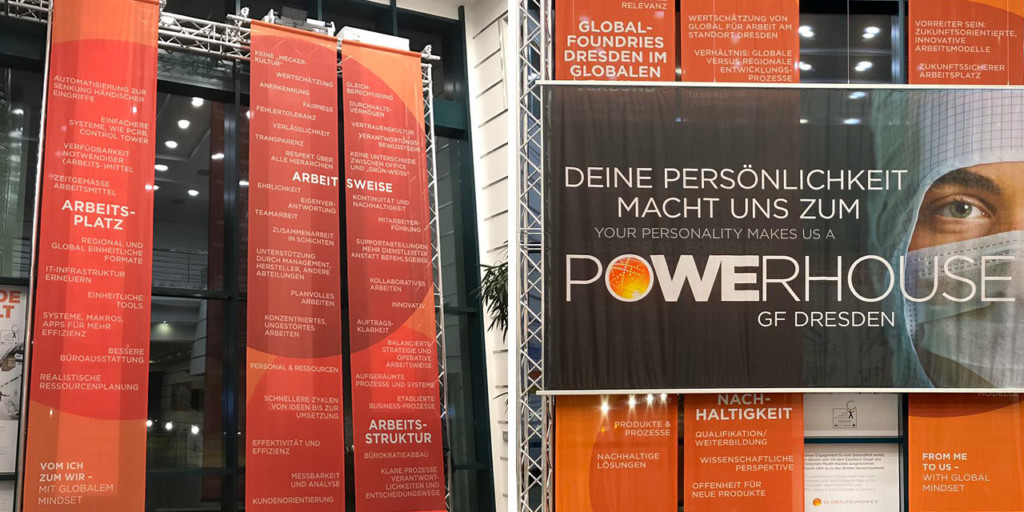 Fokussierung der Themen aus der Umfrage Phase 2: Bilden von Schwerpunkten aus allen Themen zur weiteren Bearbeitung im Workshop. Ergebnis ist ein Leitbild, das von Wertschätzung, Beteiligung der MitarbeiterInnen und den Anspruch an Qualität, Innovation und Nachhaltigkeit geprägt ist.